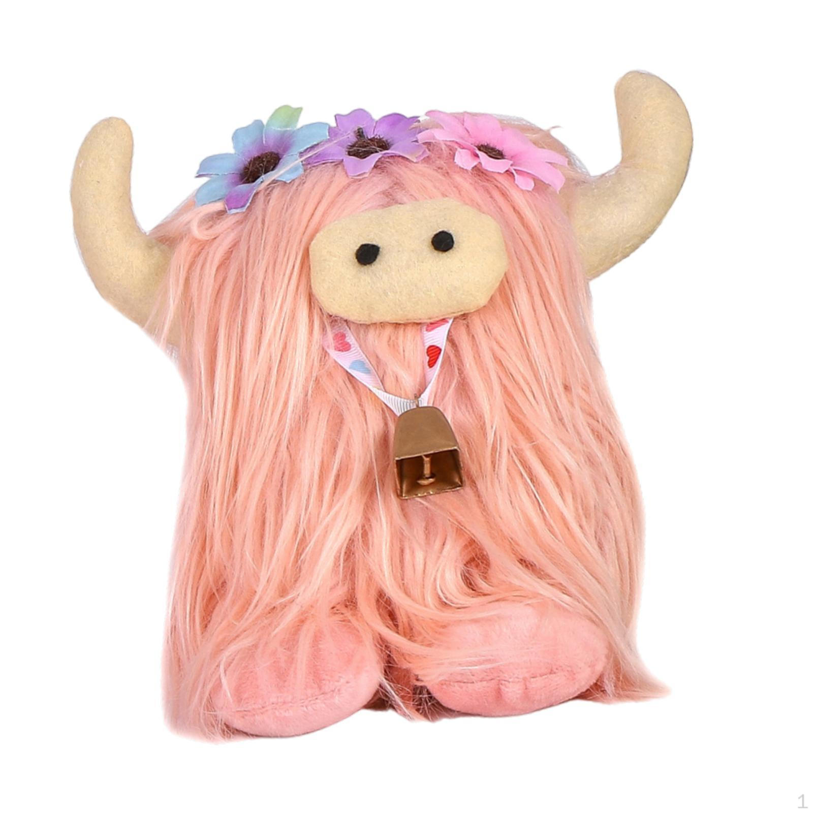 

Игрушка корова Хайленд для домашнего декора и подарка розовый
