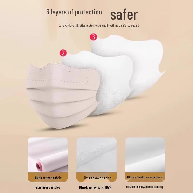 Vysoce kvalitní dámská jednorázová maska V Face Butterfly Morandi - Ochranná, Tenká, Zvýrazňuje malý obličej, Ochrana koutků očí