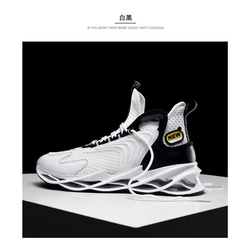 Men's High-top Sole Sneakers Breathable Knit Non-slip Shock Absorbing Casual Sports Shoes