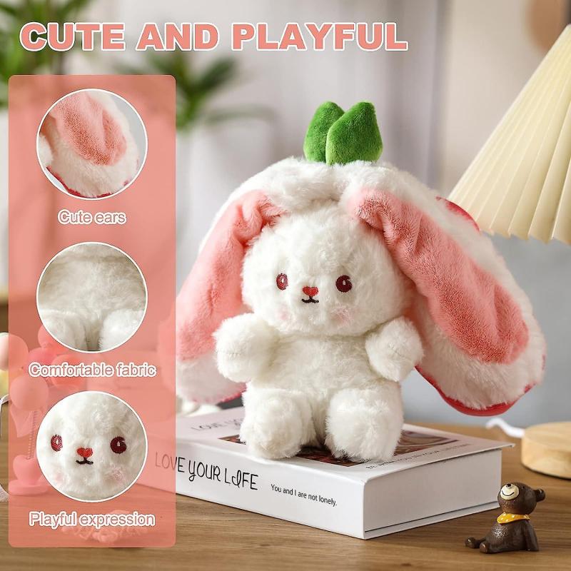 Wendbares Häschen Erdbeere PlüschtierHäschen Stofftier für Jungen und Mädchen (Erdbeere7.87 Zoll)