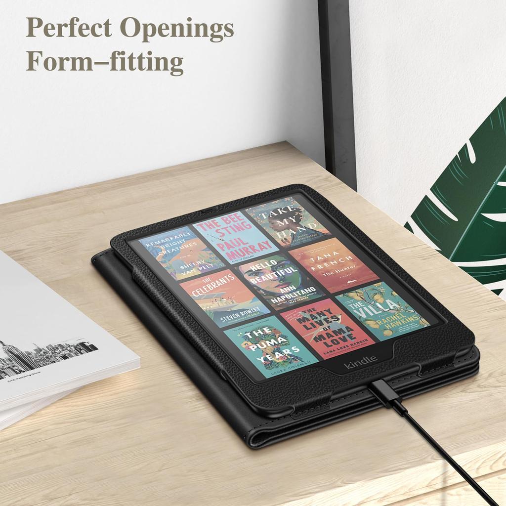 Fintie Protective Case for Kindle Paperwhite Signature Paperwhite Generation Auto Stand PU Hand Card Black Edition/Kindle 12th/11th (2024/2021