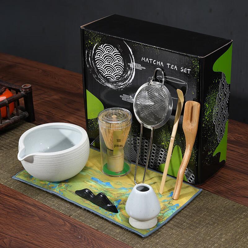 Japanese Ceramic Matcha Tea Ceremony 8-Piece Set