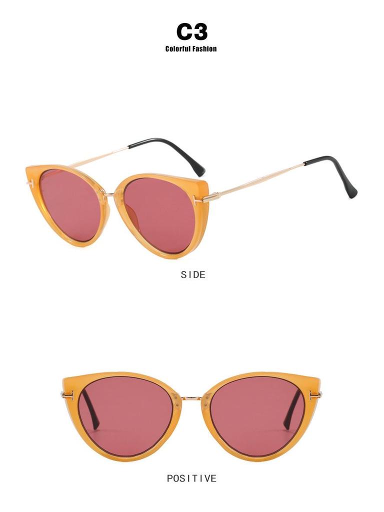 Gafas de Sol para Mujer 2025 con Forma de T Estilo Retro Ojo de Gato Protección UV
