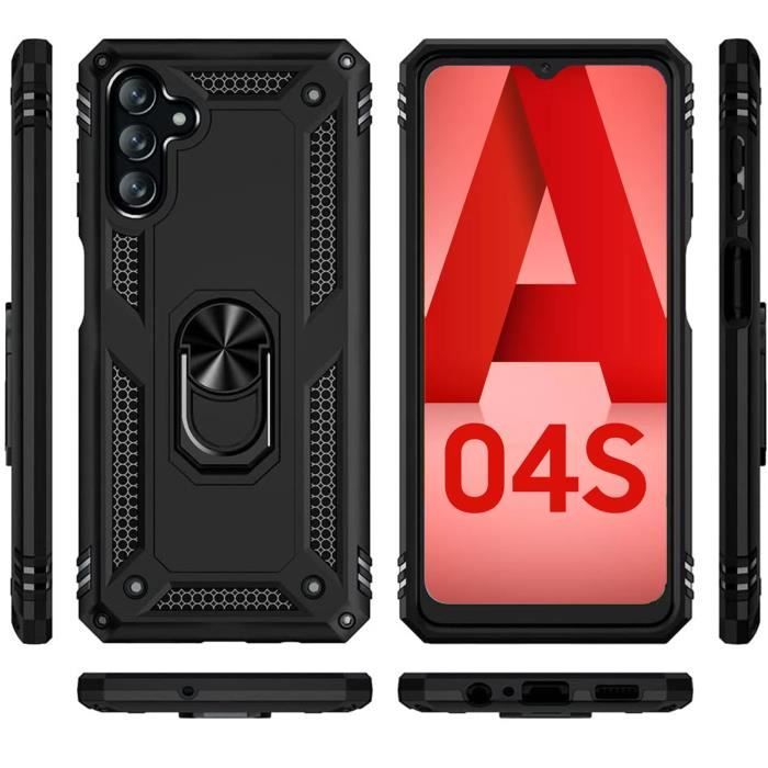 Coque - Phonillico - Samsung Galaxy A04S - Antichoc - Style Militaire - Anneau Rotatif 360°