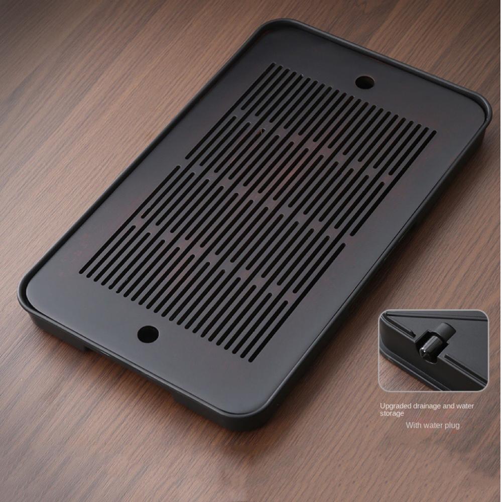 Dual Purpose Bamboo Tea Tray with Drain Quick Drainage Gongfu Tea Set Table  Office