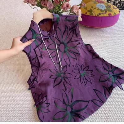Skinny and Versatile Annual Top, High Temperament 2025 Summer Style, Trendy Design Sense, Printed Sleeveless Woman