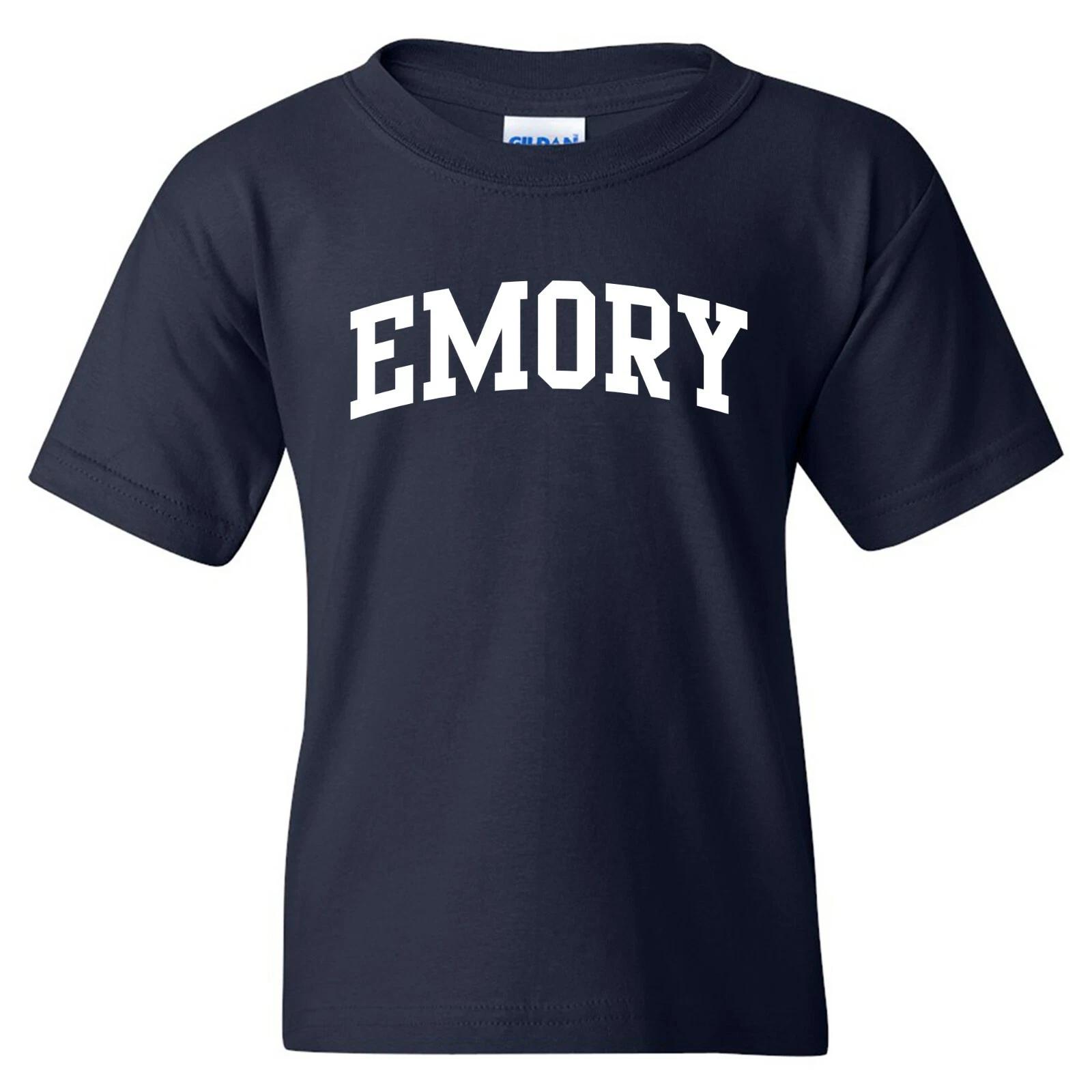 Emory Eagles Arch Logo Licensed Unisex Youth T-Shirt - Navy S