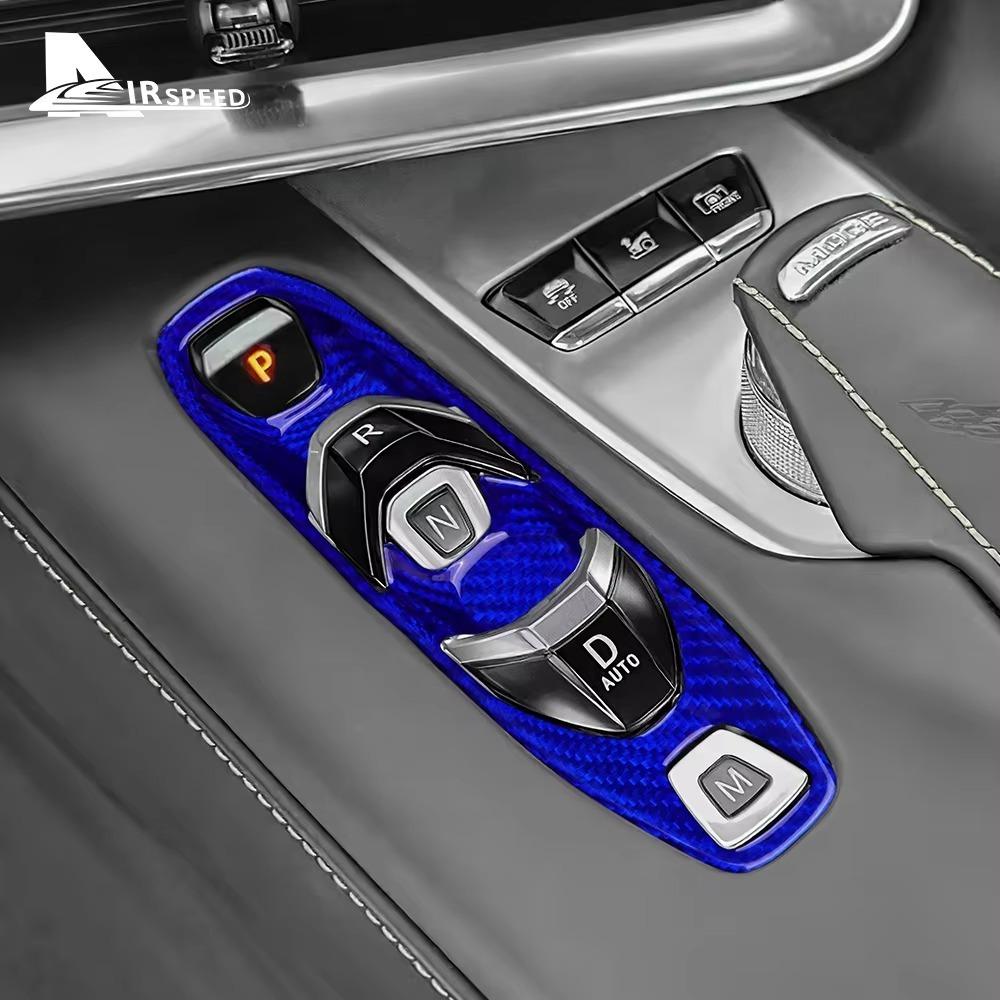 For Chevrolet Corvette C8 2020 2021 2022 2023 Real Hard Carbon Fiber Car Console Gear Shift Button Sticker Accessories