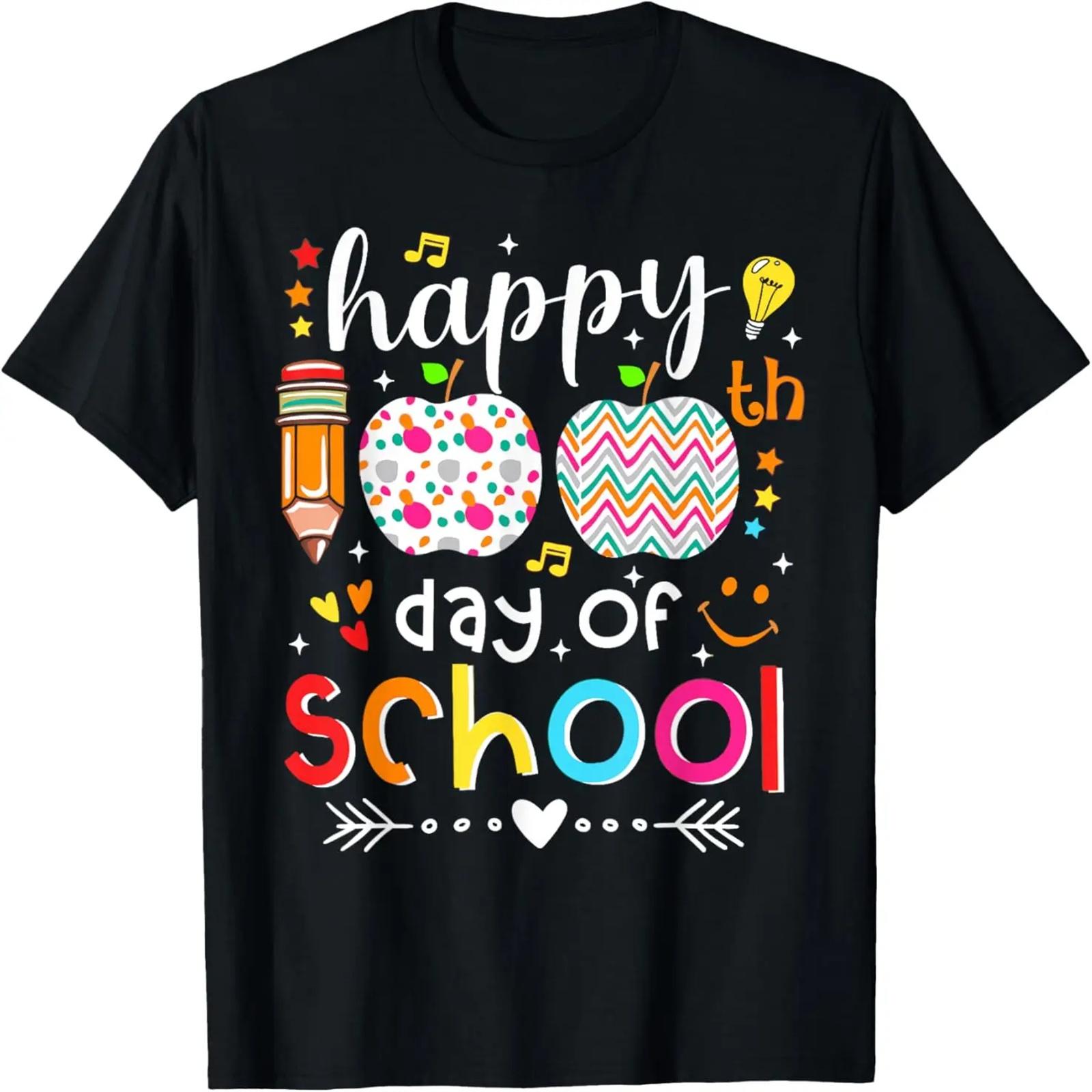 

Happy 100 Days of School Cute Teacher 100th Day of School T-Shirt XXXXXL чёрный
