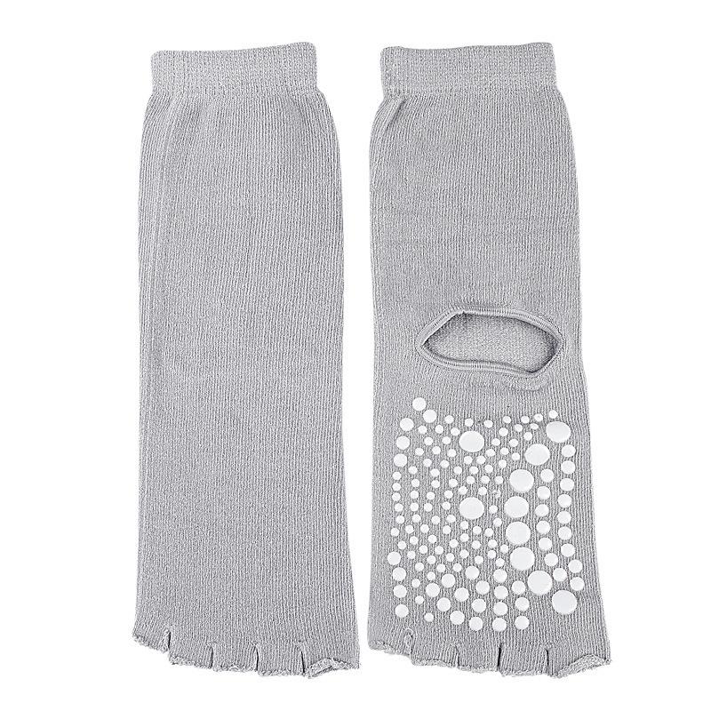Cross-Border Yoga Split-Toe and Heel-Revealing Five-Finger Socks with PVC Dots