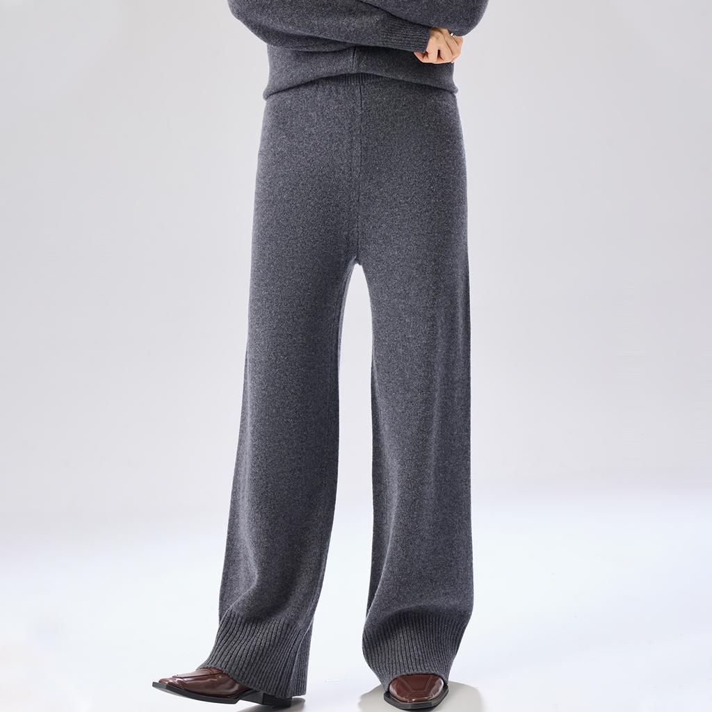 Cashmere and Wool Knitted Casual Pants for Women