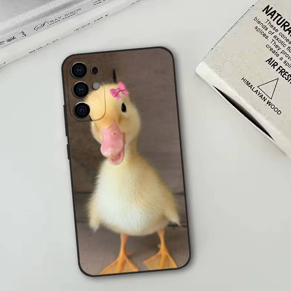 

Ins Cute Bow Duck Phone Case Black Silicone Soft For Samsung S25,S24,S21,S22,S23,S30,Ultra,S20,Plus,Fe,Lite Samsung S205G