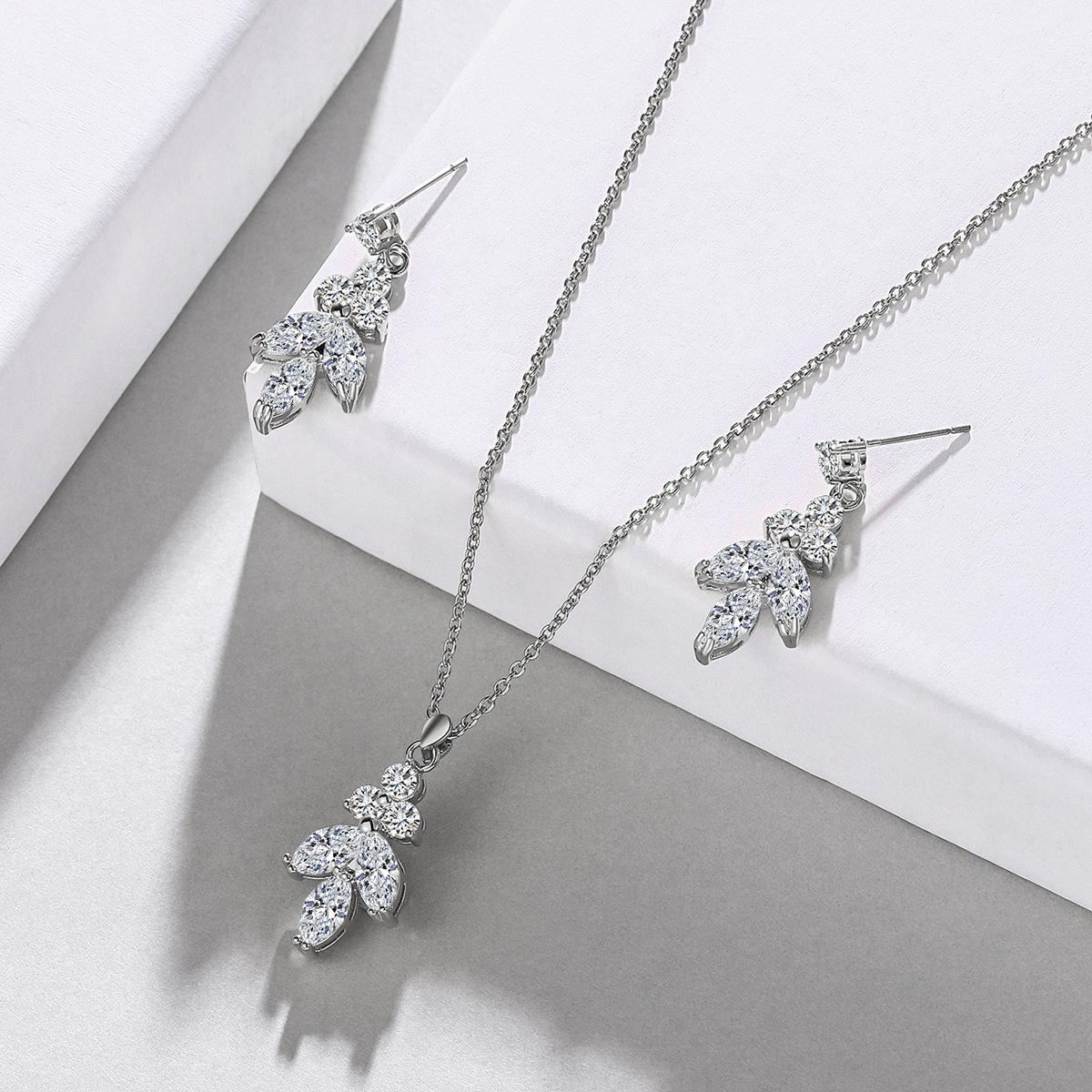 

Высококачественный женский европейский и американский набор украшений: Простое ожерелье и серьги