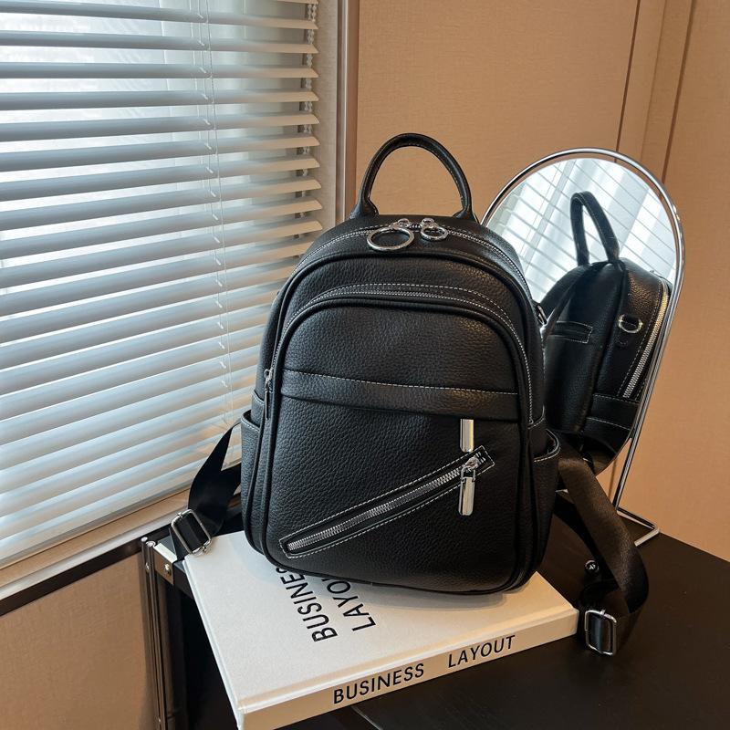 Large capacity backpack women's leisure new fashion portable student bag high-end simple backpack