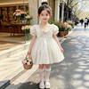 Little Kids Girls French Lolita Princess Short Sleeve Summer Birthday Party Dress