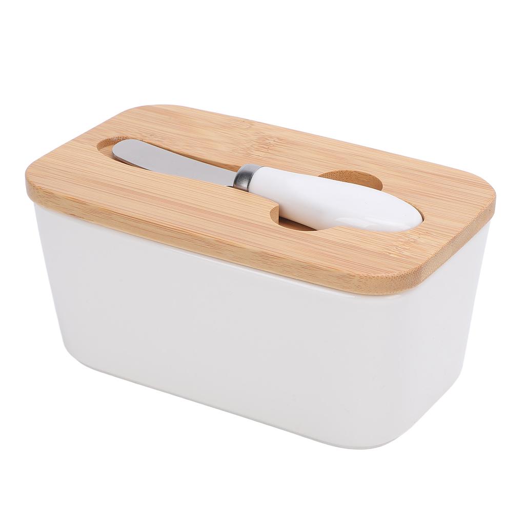 500ml Ceramic Butter Dish with Lid Sealed Freshness Keeping Easy Cleanup Butter Box Container