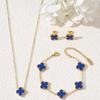 3PCS Titanium Steel Clover Necklace Bracelet Earrings Three Piece Jewelry Set
