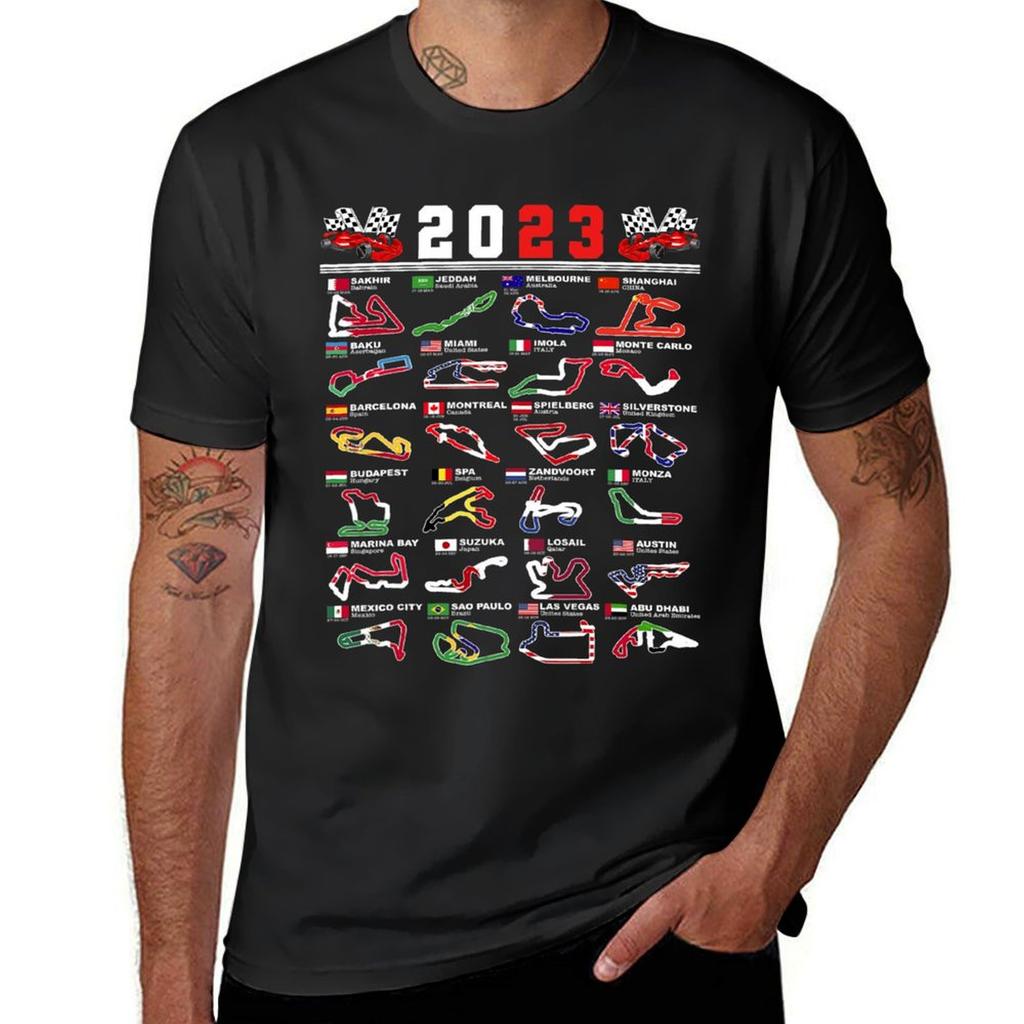 Formula Racing Open Wheel Race Car Fan 2023 World Circuits T-Shirt Plus Sizes Quick Drying T Shirts for Men