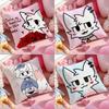 BBoykisser Silly Cat Cute Cushion Cover Antidustmite Pillowcase Invisible Zipper Silky Short Plush Sofa Cushion Cover