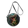 Dinosaur Print Round Shoulder Bag Casual Messenger Bag for Woman Best Gifts 2D Flat Casual Daily Crossbody Bag