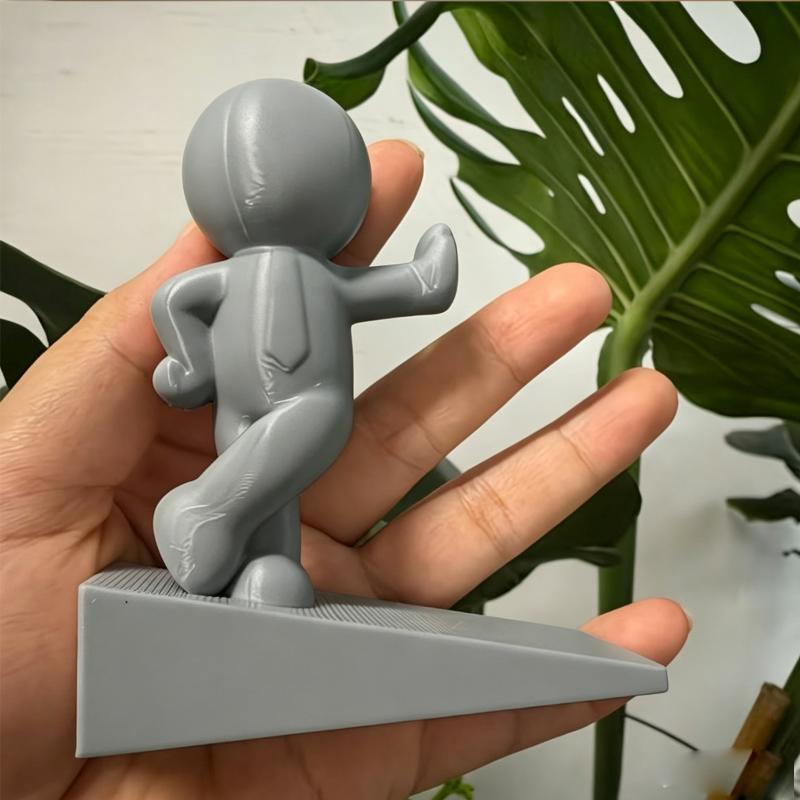 Cute White Humanoid Door Stopper With Non Slip Base Durable Material Perfect For Home Office Bedroom Decor