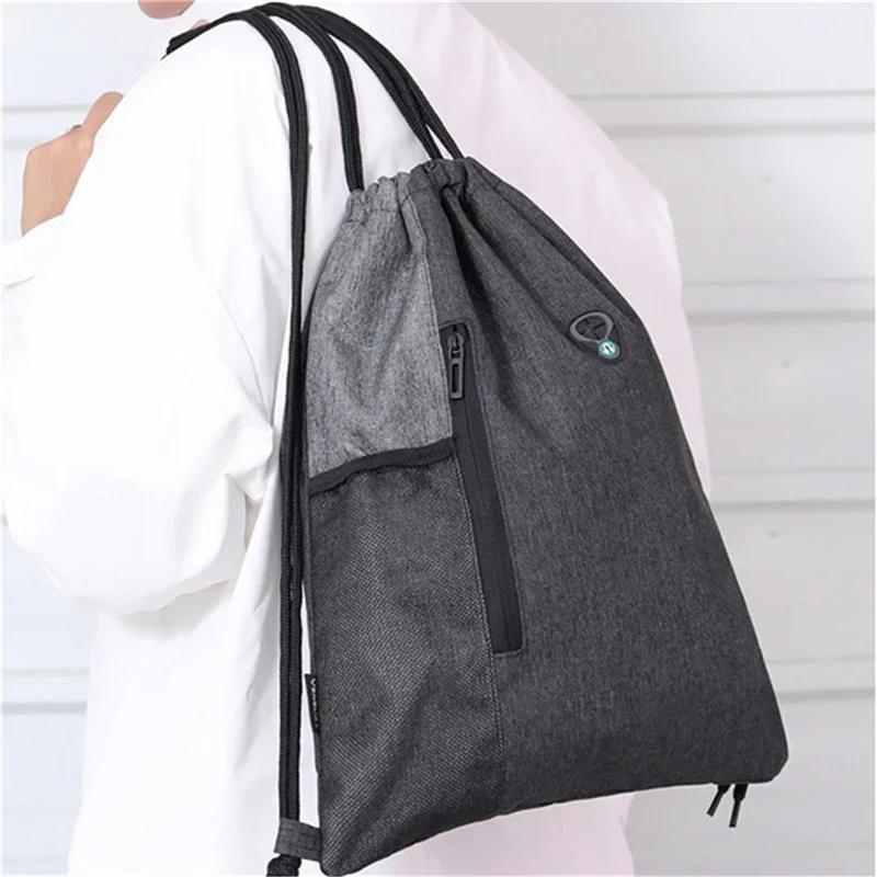 

Folding Backpack, Hiking Bag, Lightweight Drawstring Backpack, Fashionable Bundling Rope Sports Backpack серый