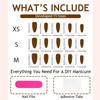 Purple Geometric Almond-Shaped Wearable Nails – 30 Detachable Pieces