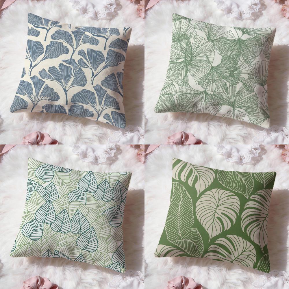 Leaf Cushion Cover Premium Comfort Reversible Pillow Cove Two In One Design for Any Room Car Interior
