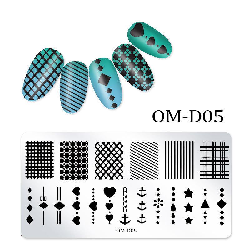 Nail Art Transfer Steel Plate, Rectangular Printing Oil Transfer Printing Steel Plate Blue Film Painted Board Omd Series