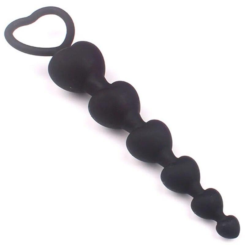 Mărgele de inimă Plug anal moale Jucării anus Mingi mari Silicon G-Spot Stimulare Butt Plugs Adult Sex Cuplu Sexy