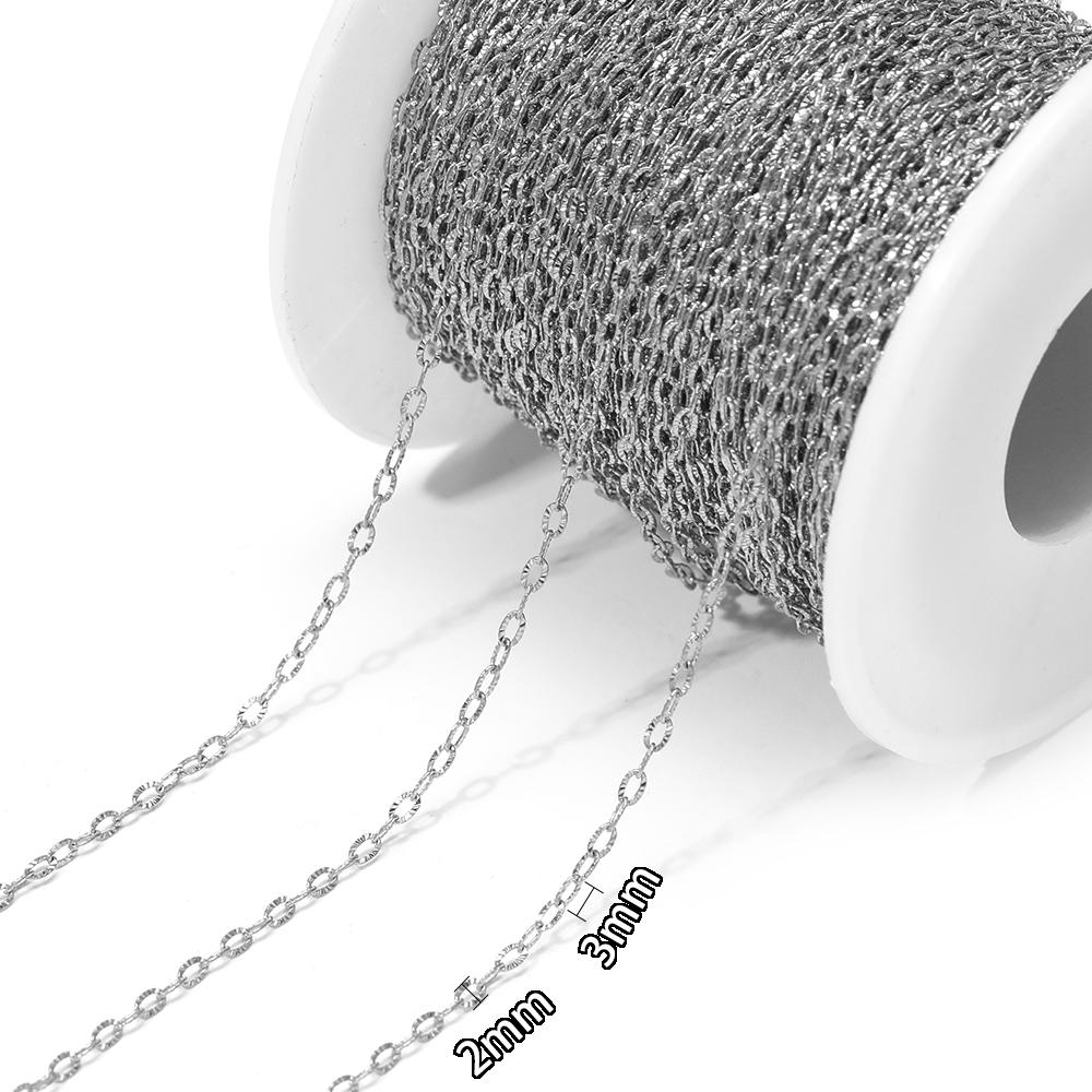 

2 Meters Stainless Steel 2mm Width O Link Rolo Cable Chains for DIY Jewelry Making Bracelets Supplies Necklace Earrings Findings