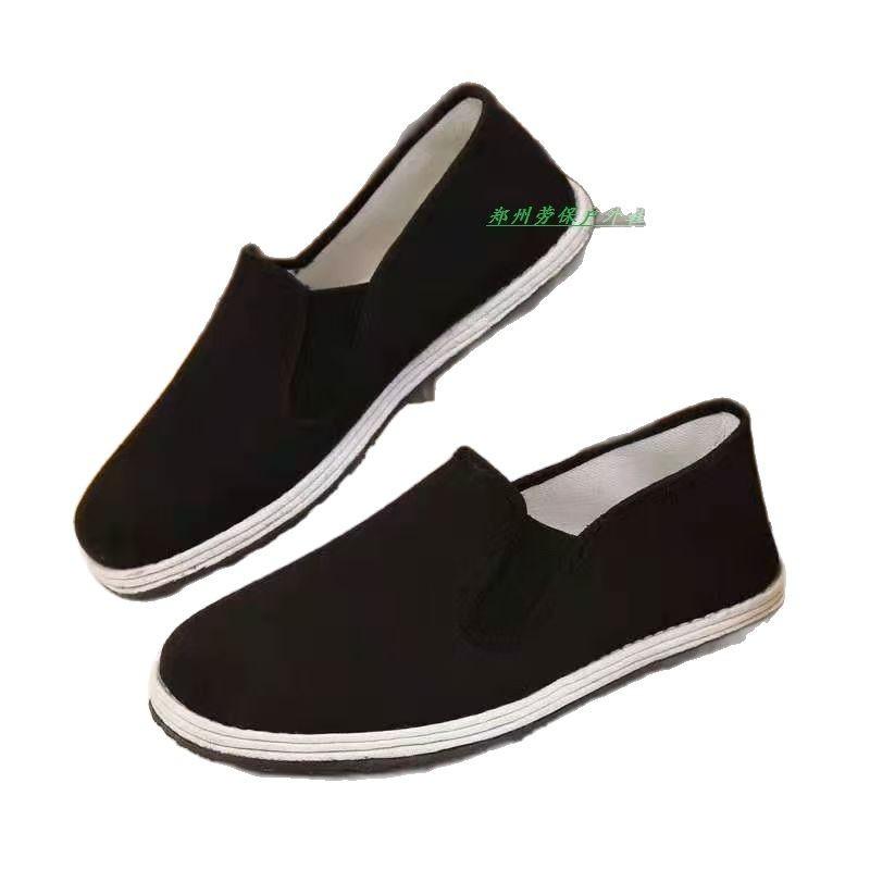 Old Beijing Cloth Shoes Men's Spring Black Single Anti Slip Breathable Wear-resistant Work Labor Protection Board Cotton Eight Way