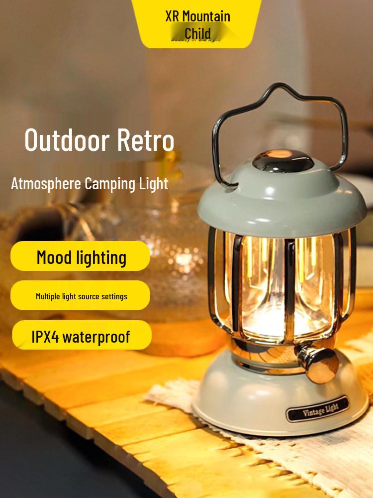 Rechargeable Retro Camping Lantern with Kerosene and Super Long Battery Life