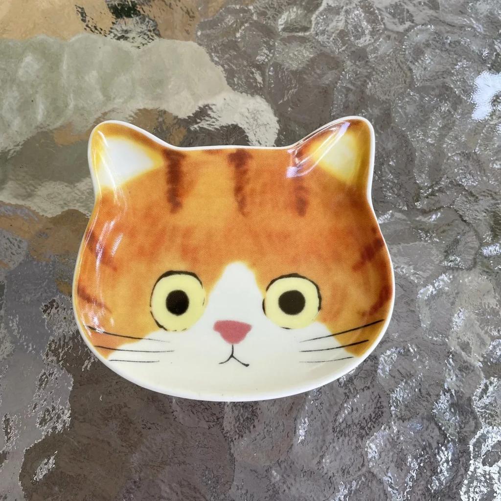 Japan Ceramic cartoon cat sauce dish Creative cute cat face shape condiment dish small plates Home kitchen supplies tableware