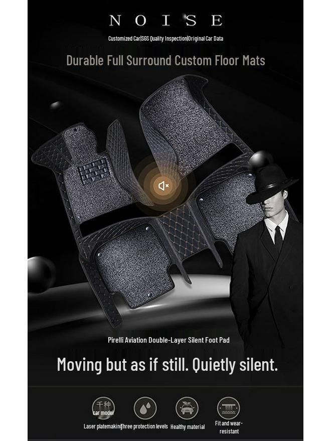 Premium Double/Single Layer Diamond Car Floor Mats - Full Coverage, Dirt-Resistant, Fits Thousands of Models