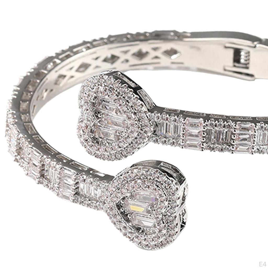 Trendy Bracelet Zircon Trimming Decorative Wrist Bangle for Birthday Lovers