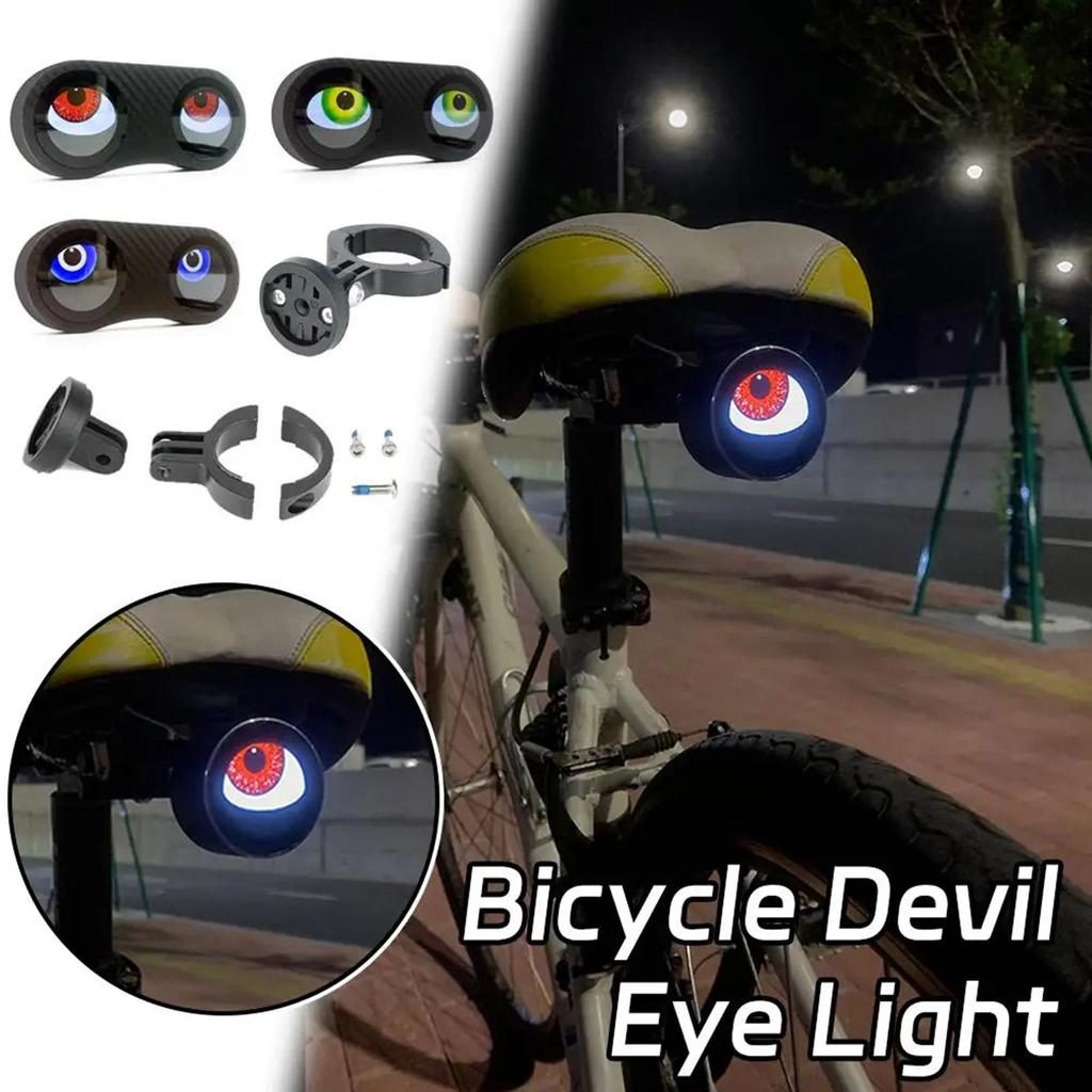 High Brightness Devil Eyes Bicycles Rear Light Programmable Bike Tail Lamp Dynamic LED Bicycles Tail Light Enduring
