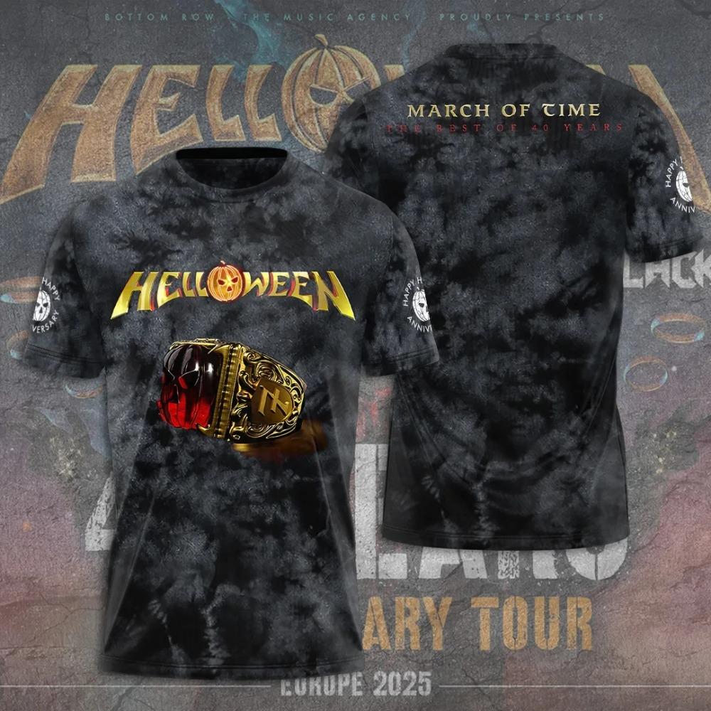 Rock Halloween 40th Anniversary Tour 3D Print T-shirt Men Women Fashion O-Neck Short Sleeve Tops Tees New Designer Clothes Album