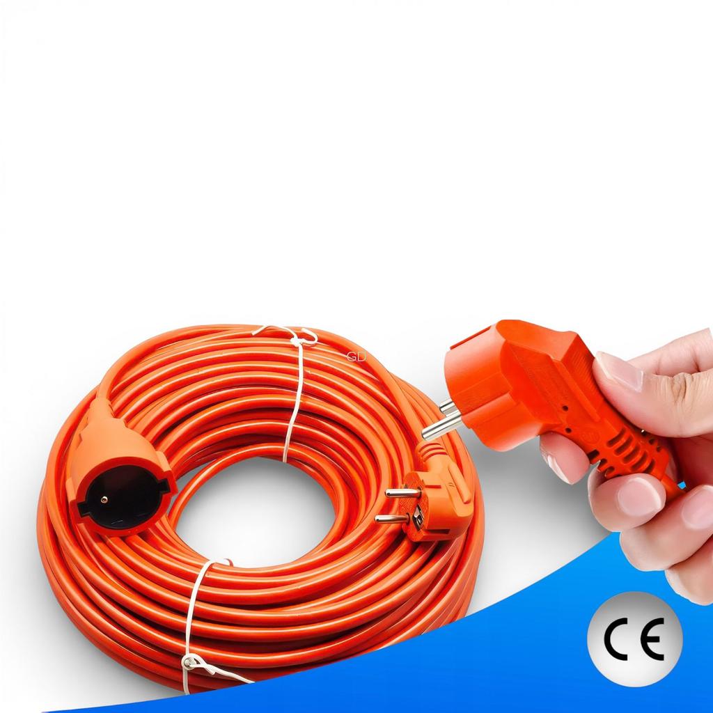Przedłużacz ogrodowy 50m 3x2,5mm² gruby pomarańczowy kabel budowlany