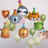 Animal-Themed Helium Balloon Birthday Hats: Tiger, Teddy Bear, Frog, and Sloth