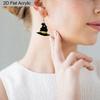 2D Flat Halloween Acrylic Earrings Decoration Cute Witch Hat Pendant Jewelry Girls Women Halloween Gift