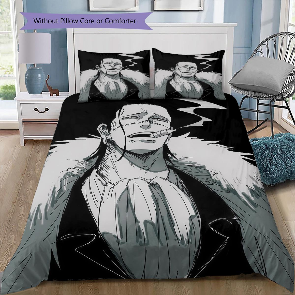 

One Piece Crocodile Theme Bedding Set, 1 Duvet Cover & 2 Pillowcases, Cozy Home, Great Gift for One Piece Fans 135x200cm