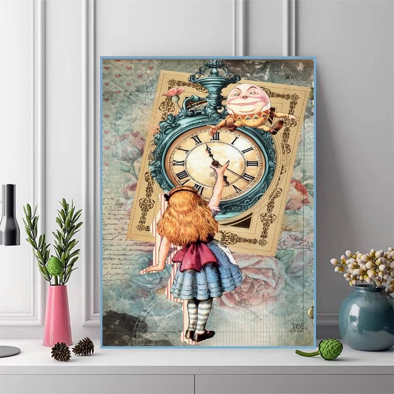 Alice Wonderland Giggle.91 100% Round Full Drill 5D DIY Diamond Painting Embroidery Cross Stitch Rhinestone Décor