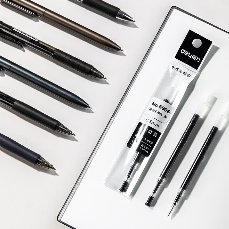 Deli 0.5mm Black Ret retractable Gel Pen Refills (60-Pack)