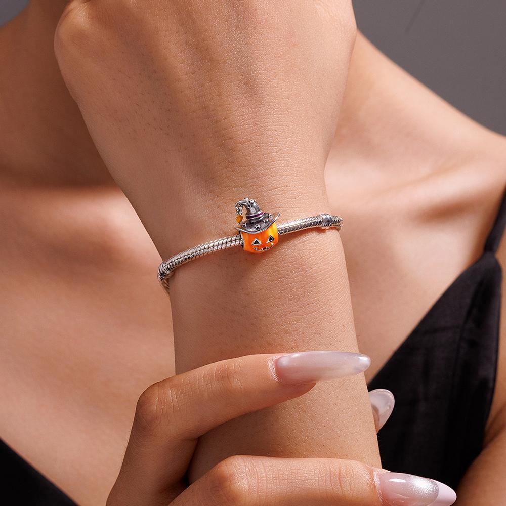 Copper Halloween Charm Spooky Ghost Pumpkin Pendant For Women Men Making Diy Bracelet Party Jewelry Gift