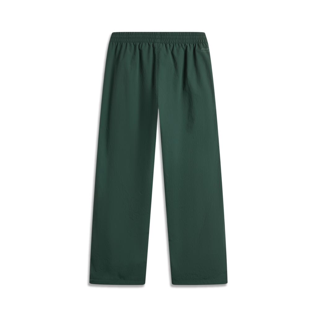 Li Ning Sports Lifestyle Series Solid Color Straight Leg Comfortable Knitted Sports Pants Men Pants Dark-Green AYKU733-1