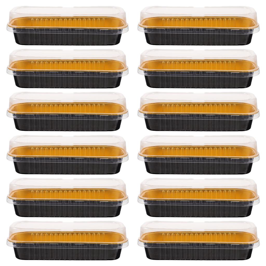 20 Pcs Box with Lid Aluminum Pans Lids Mini Office Wastebasket Foil Cake Baking Loaf Disposable