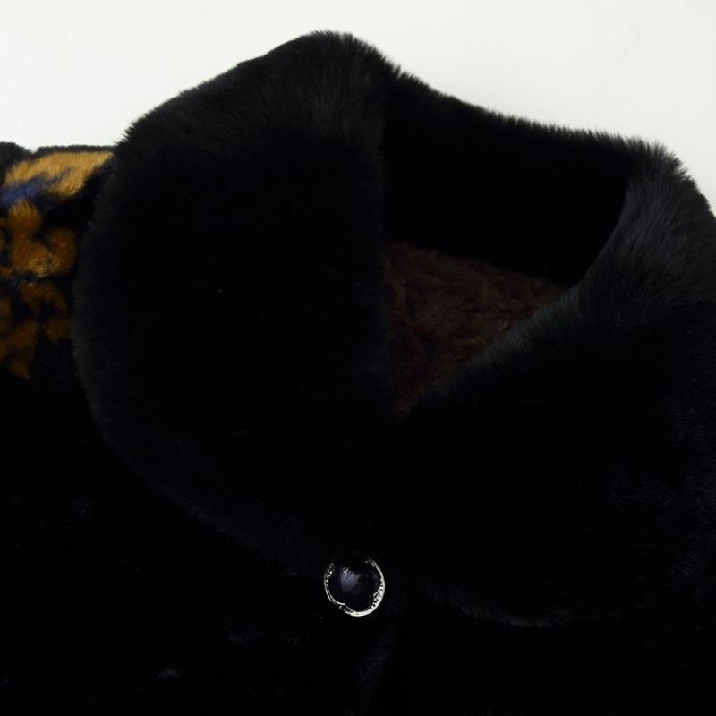 Grandma winter velvet cotton-padded coat new old man mother clothes thickened old lady woolen coat