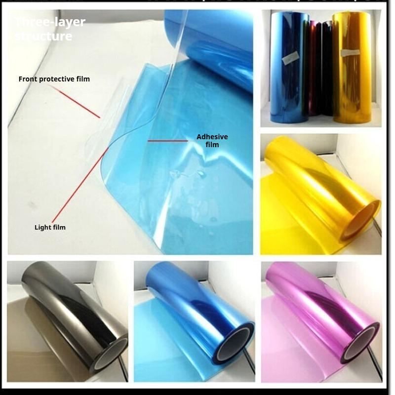 Car Headlight Tint Film Self Adhesive Vinyl Wrap Auto Light Sticker Waterproof 30x100cm Multiple Colors for Motorcycle Car