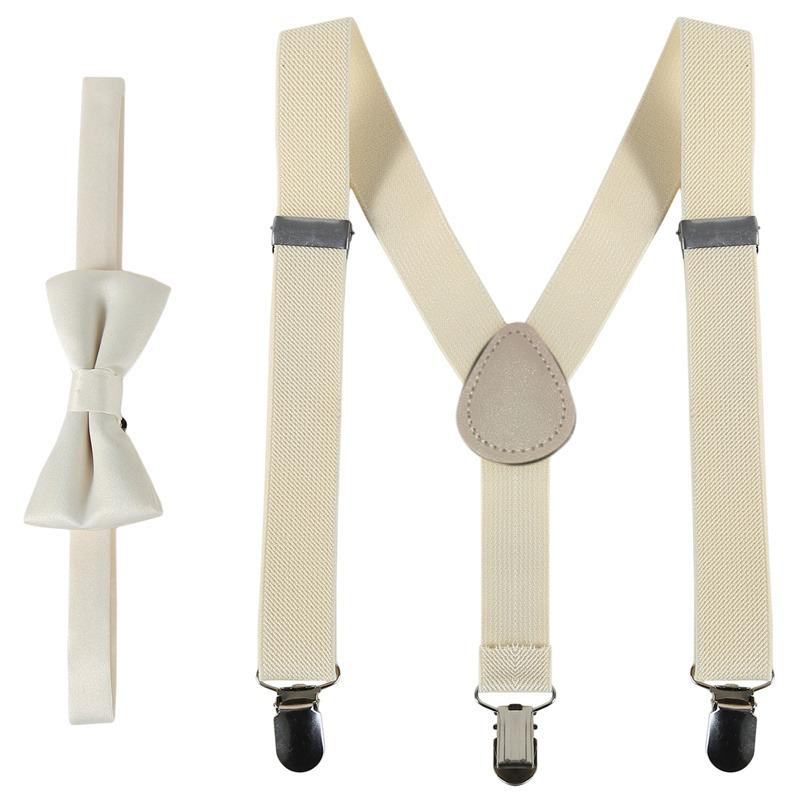 

Дитячі підтяжки з метеликом Модний дитячий набір краваток-метеликів Підтяжки для хлопчиків Дівчата Регульовані підтяжки Дитячі весільні краватки Аксесуари слонова кістка